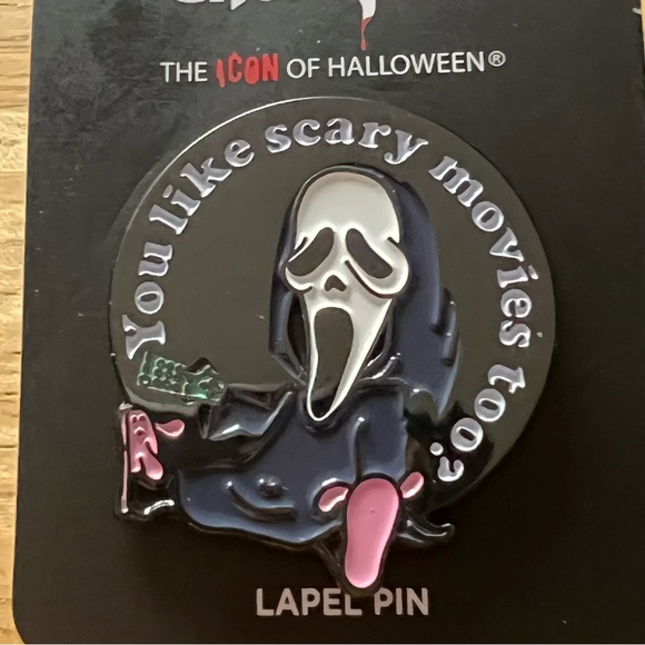 Other | Ghost Face Lapel Pin You Like Scary Movies Too Halloween Pin ...